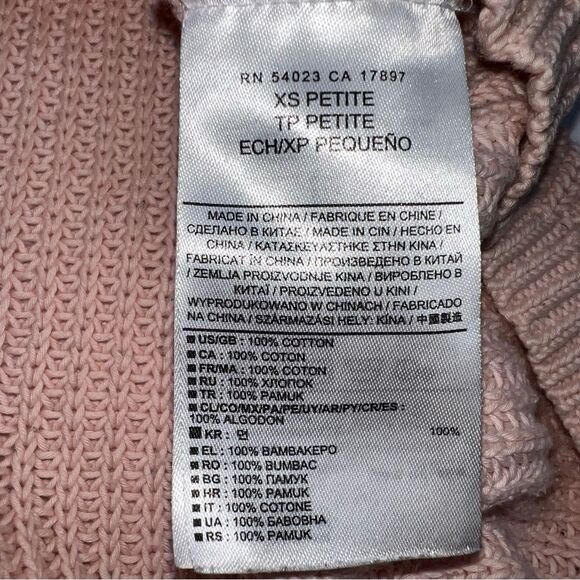 Banana Republic Factory Women's 100% Cotton Fisherman Knit Sweater is Pink-Sz-XS - Picture 10 of 10